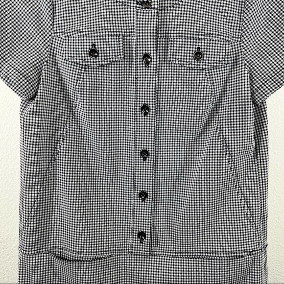 W by Worth Houndstooth 1/2 button drop waist shift dress - Picture 2 of 9